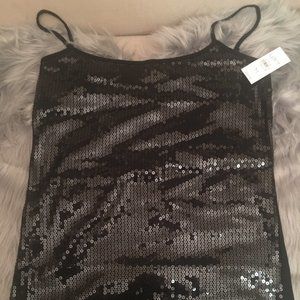 Black Sequined Tank Top